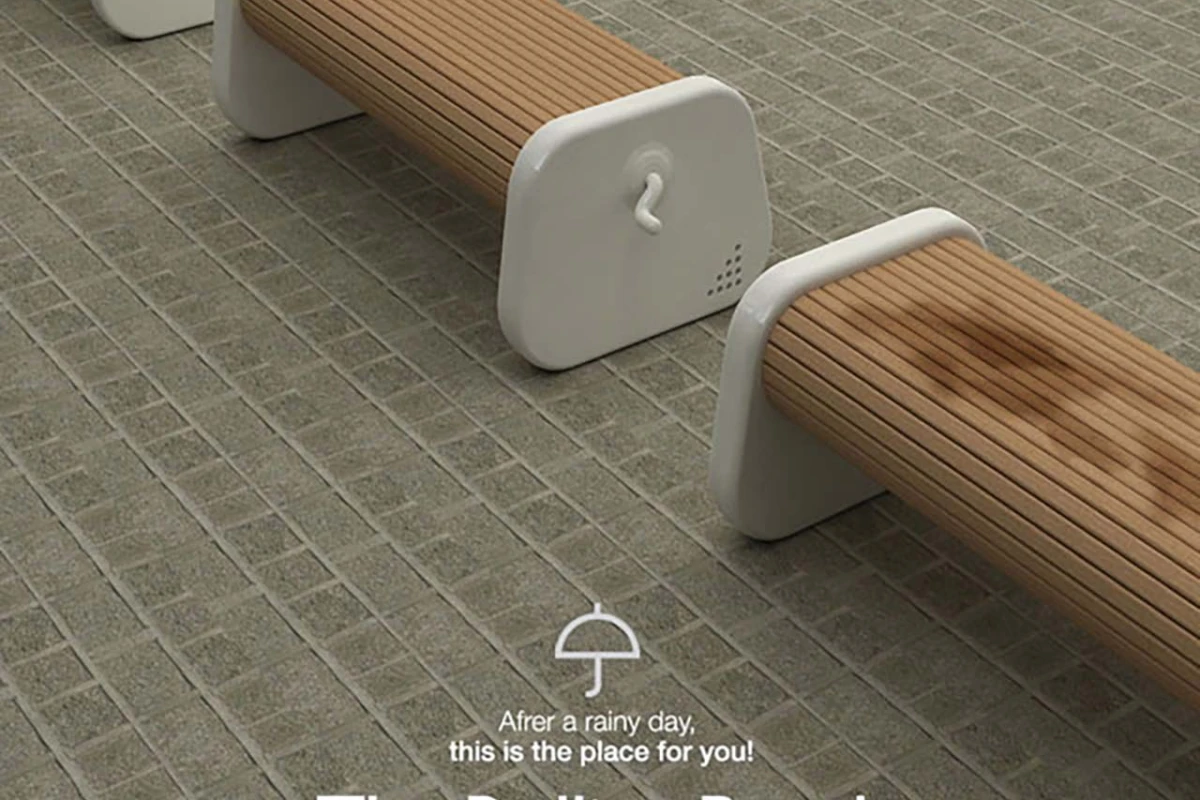 Sung Woo Park's Rolling Bench - rotate it around and you've got a dry seat.