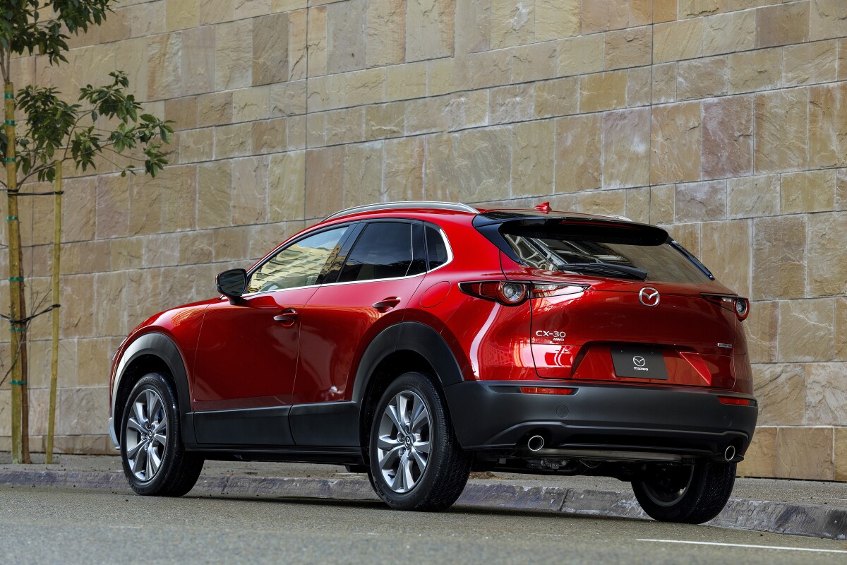 From all angles, Mazda worked to have sinuous reflective surfaces on the CX-30's bodywork
