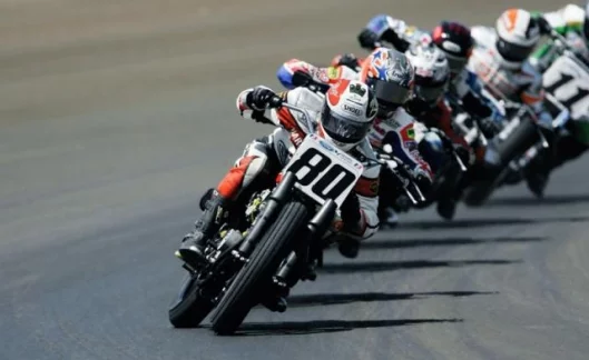 American Flat track racing is dominated by Harley. It's success is of limited relevance to road bikes though