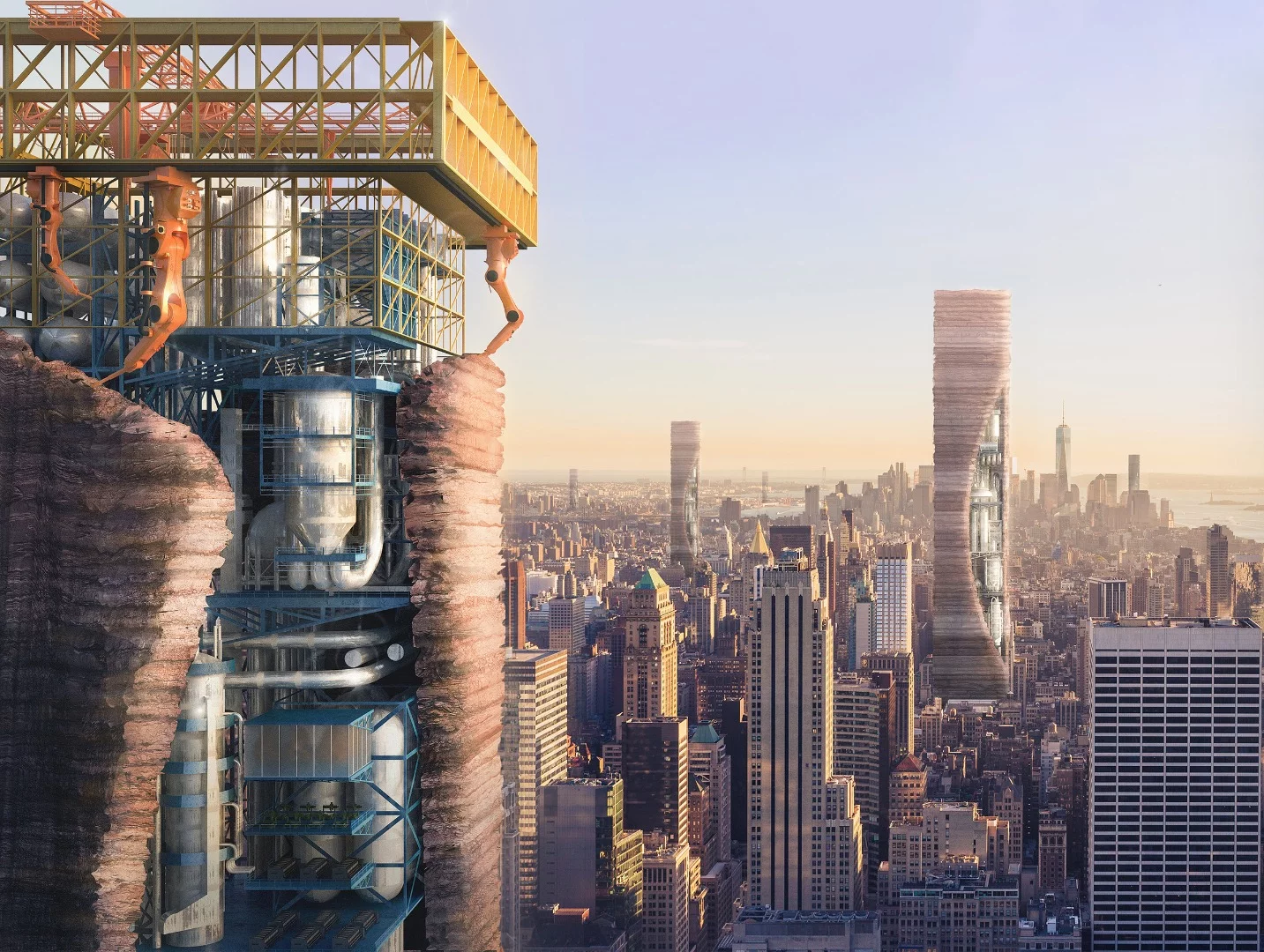 Honorable Mention in the 2018 eVolo Skyscraper competition: Additive Effect: 3D-printed Skyscrapers by China's Jinzi Wei, Yiliang Shao