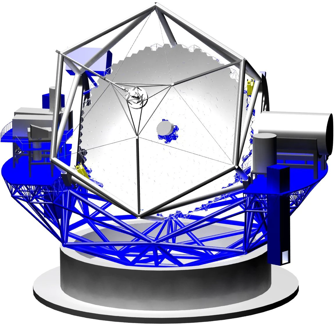 TMT structure and mirror (Image: Courtesy TMT Observatory Corporation)