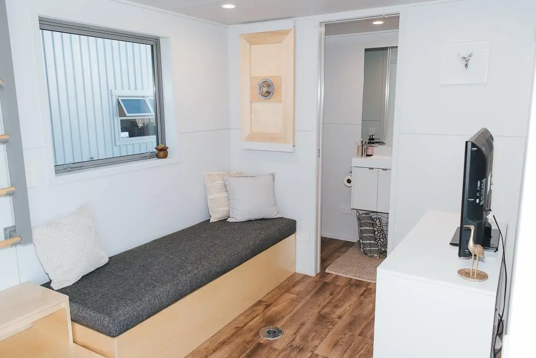 The Larissa and Tyler Tiny House's living room