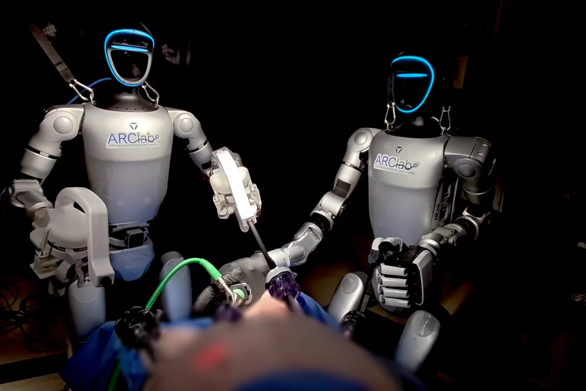 Surgeons controlled the movements of the robots remotely to perform the procedures