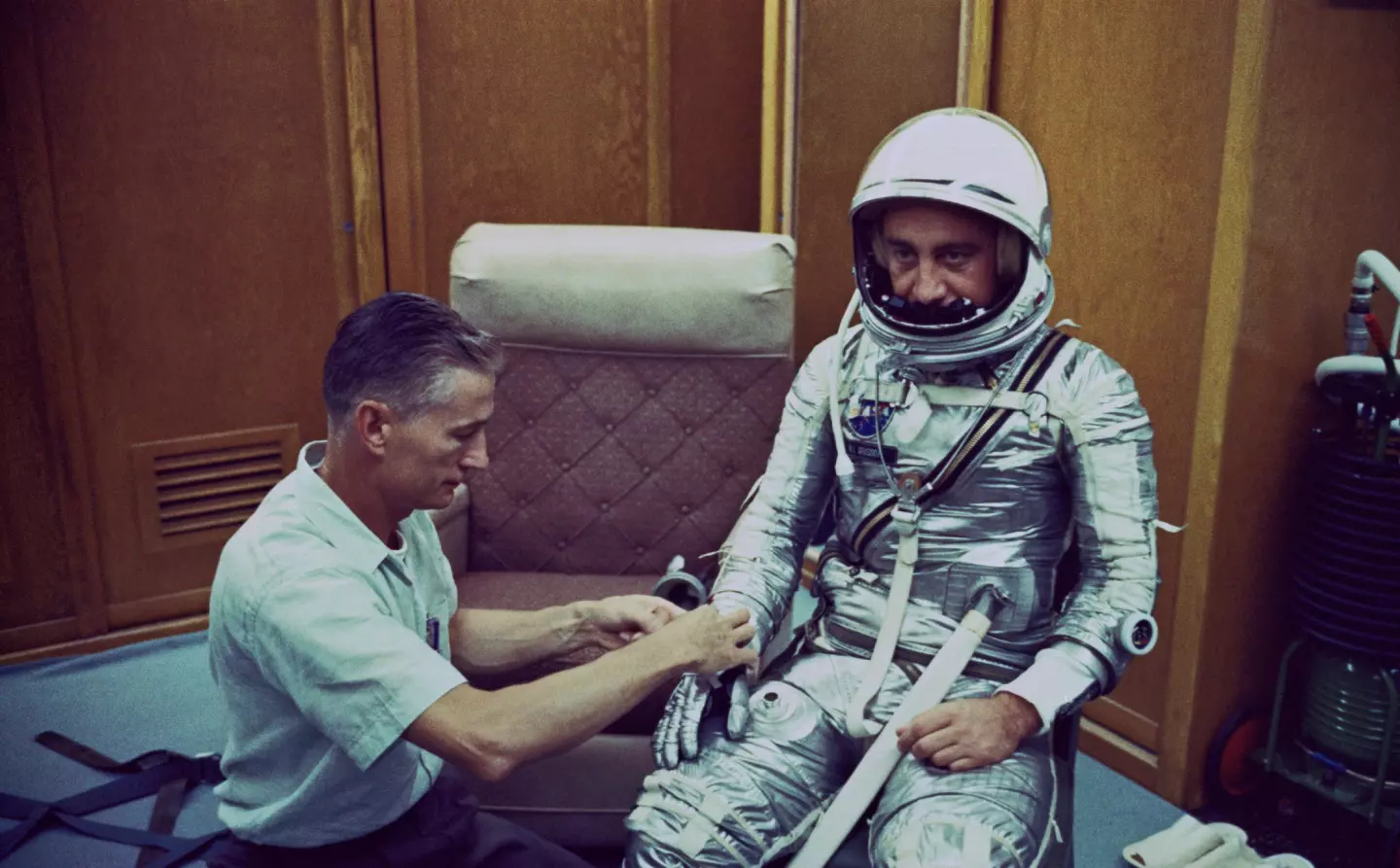 Gus Grissom in the ready room at Cape Canaveral