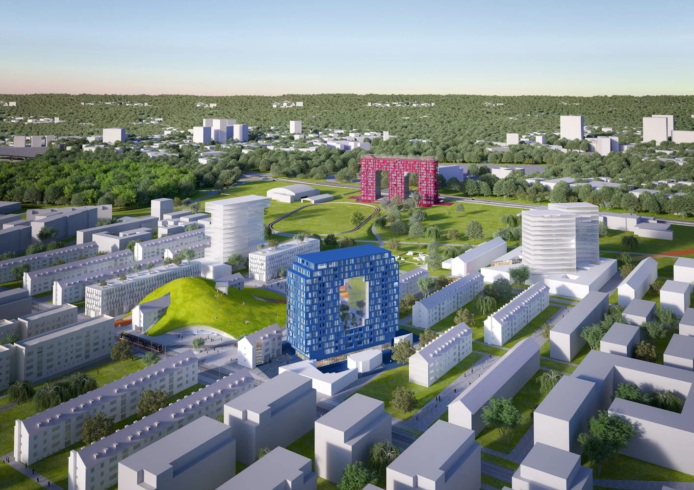 MVRDV is collaborating on the Franklin Mitte project with haascookzemmrich STUDIO2050 and AS&P