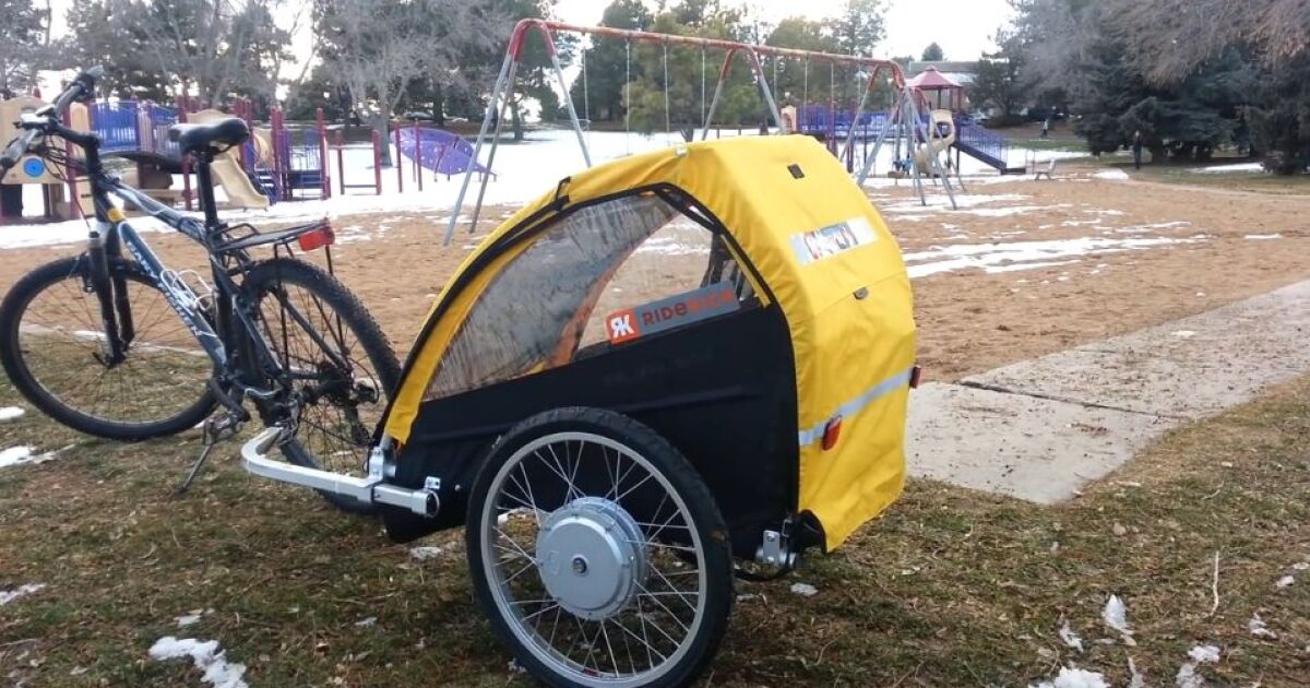 kid pull behind bike trailer