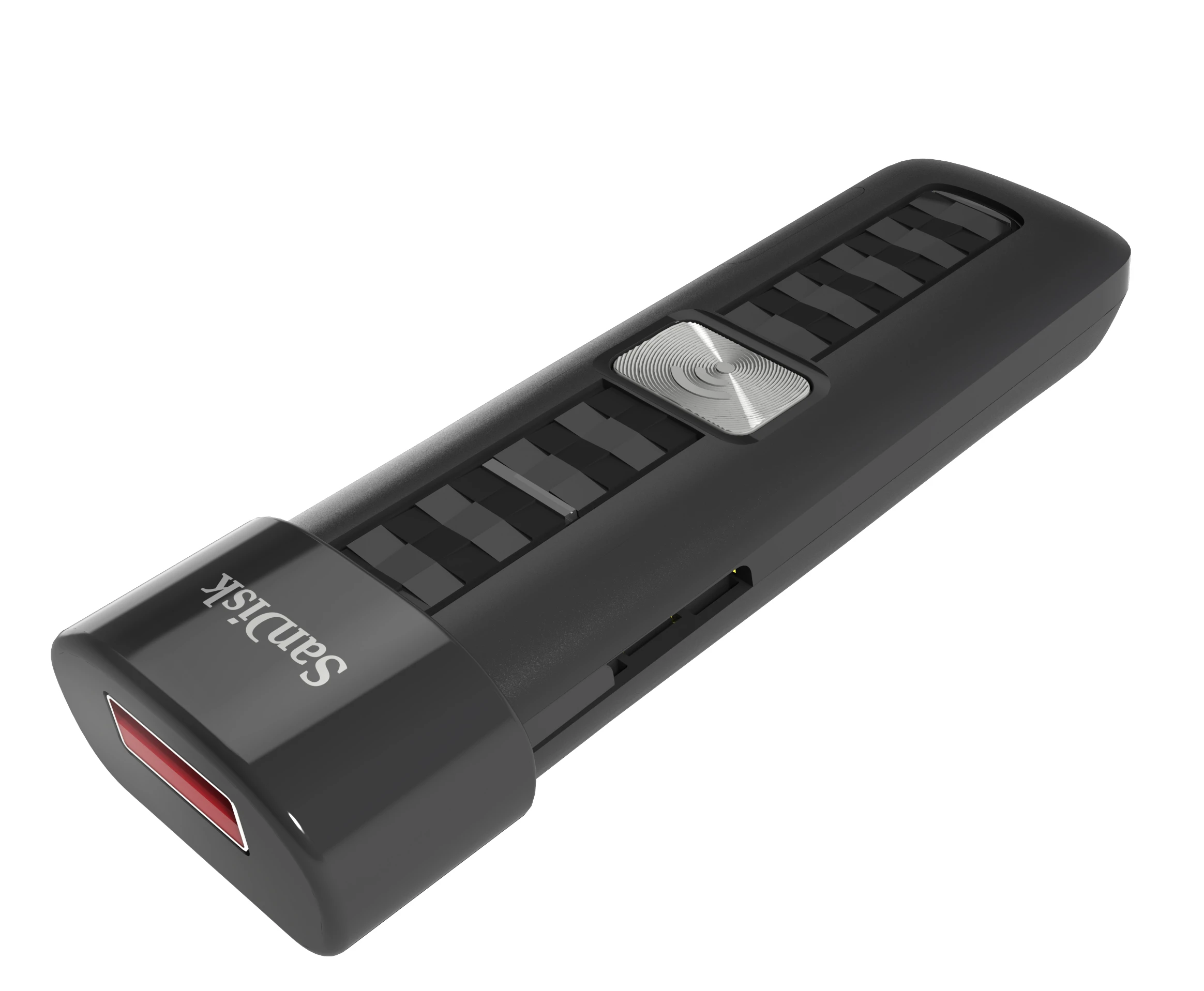 The Flash Drive's Li-Pol battery is good for four hours of media streaming between charges