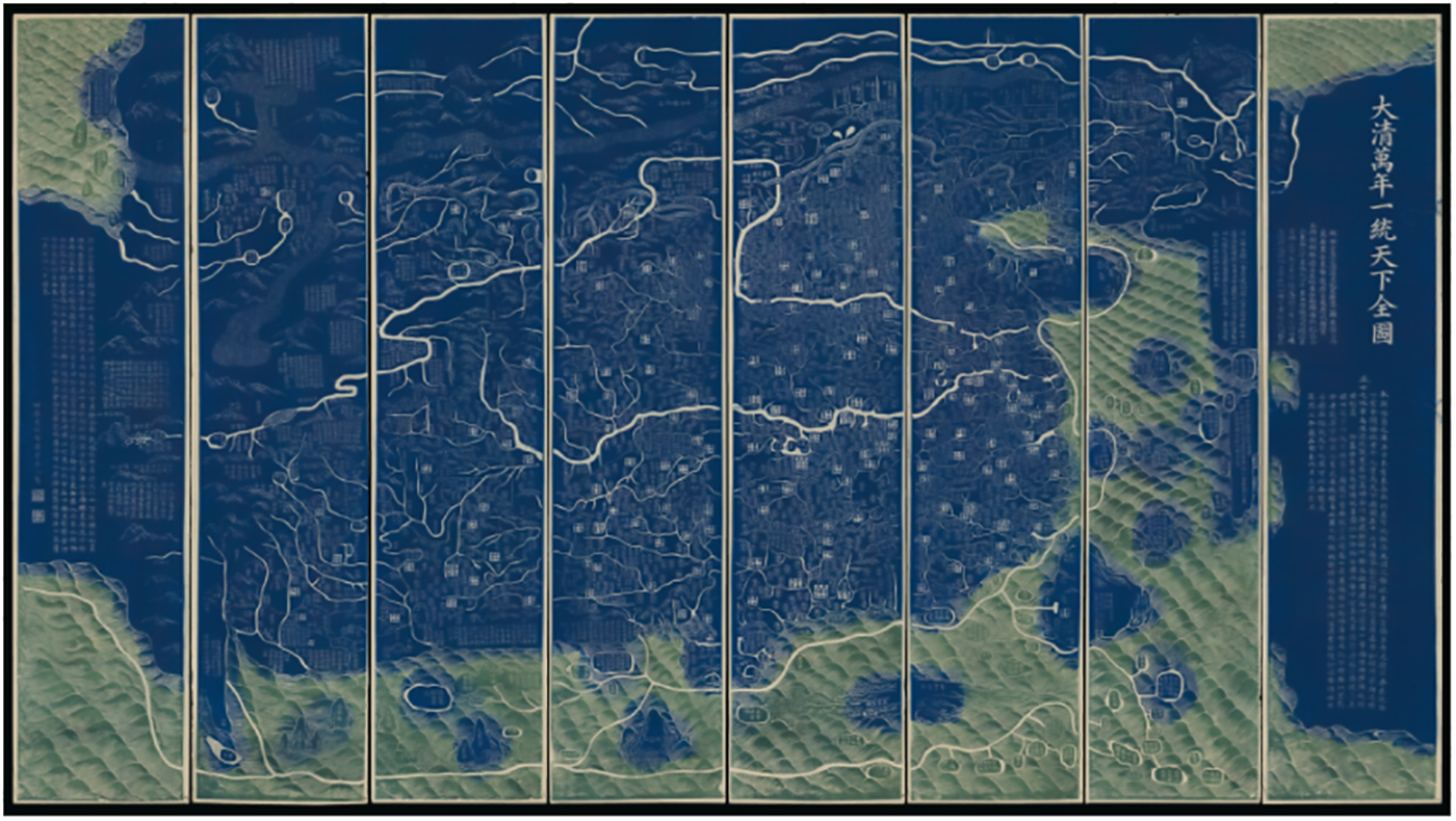 The title of this Chinese map translates as "Complete map of the great Qing's ten-thousand-year unified (realm of) all under heaven" which was completed in the third year of the Daoguang reign (1823), was a revision of a map created in 1767 and highlights the growth of the Chinese empire in just over 50 years with the addition of Tibet and Xinjiang. Apart from its beauty, the most stunning feature of this treasure is the size, having been created with woodblock printing of 16 sections on 8 sheets for a total size of 1370 x 2590mm. It was sold for $333,648 (£269,000) by Sothebys on November 7, 2016