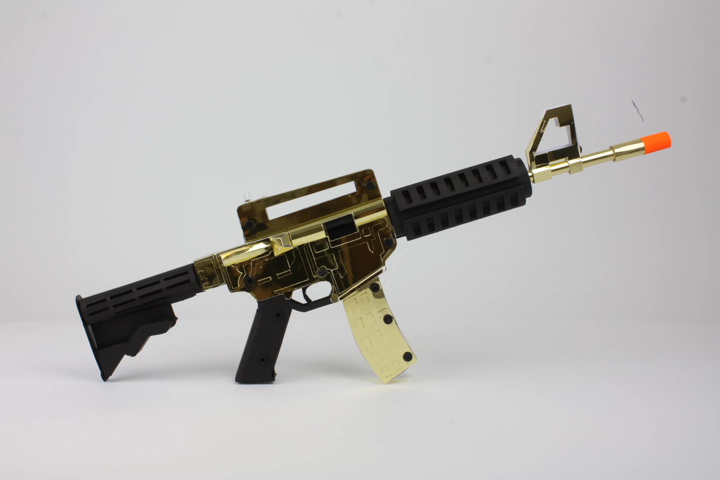 Once assembled, the build-it-yourself cardboard rifle kit by Paper Shooters is capable of shooting paper pellets up to 75 feet (22 meters)