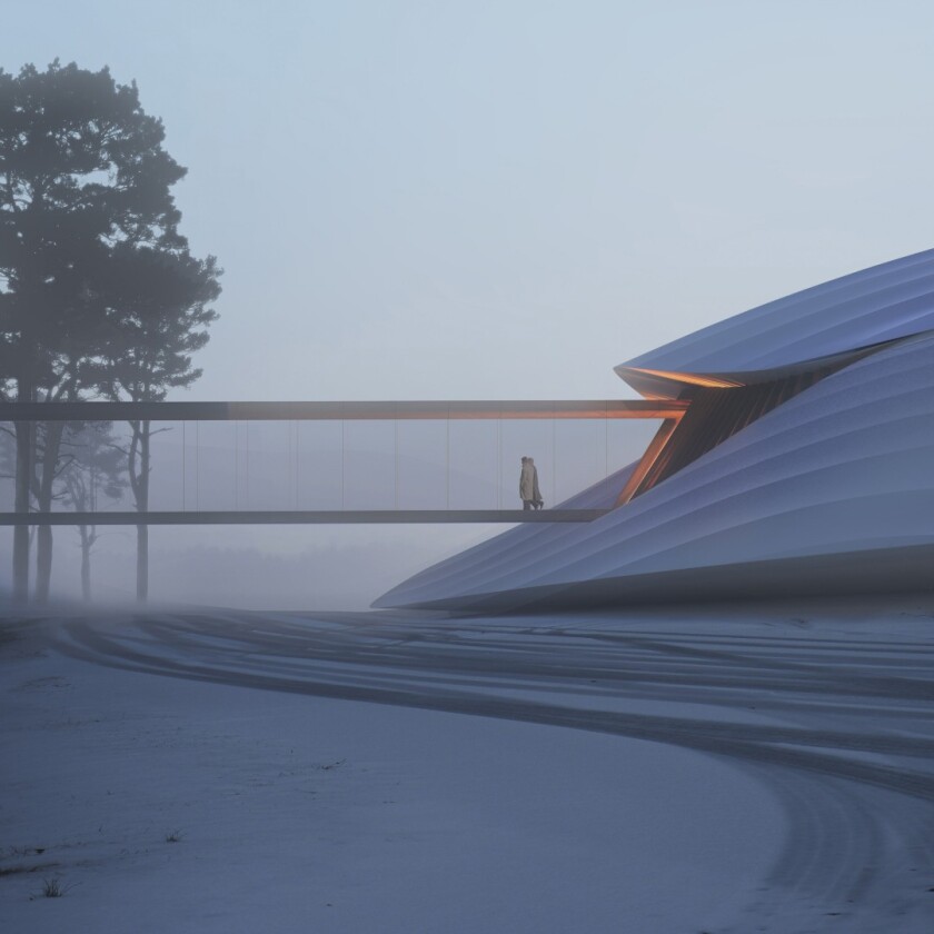 Rendering of the Yabuli Conference Centre by Mad Architects