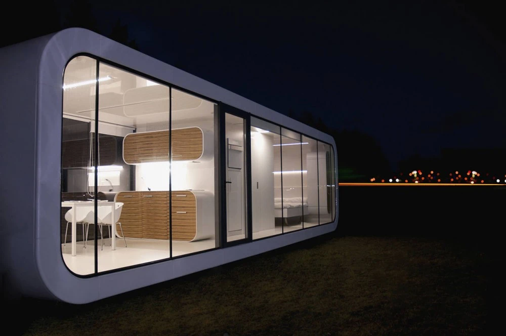 Mobile Living Unit 28 includes a master bedroom, bathroom, open dining and living area