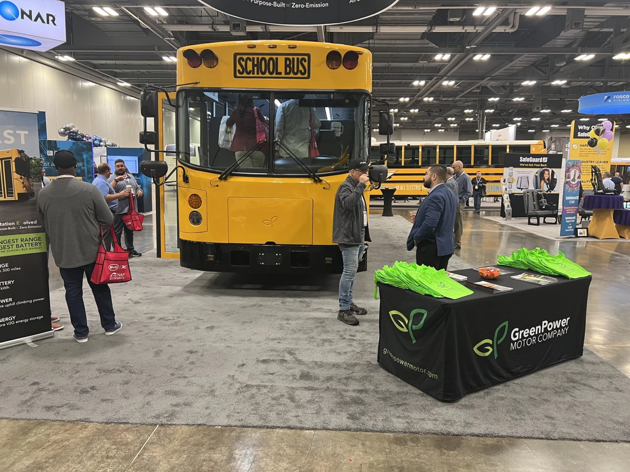GreenPower introduced the Mega Beast Type D electric school bus at the NAPT Conference and Trade Show in Columbus, Ohio
