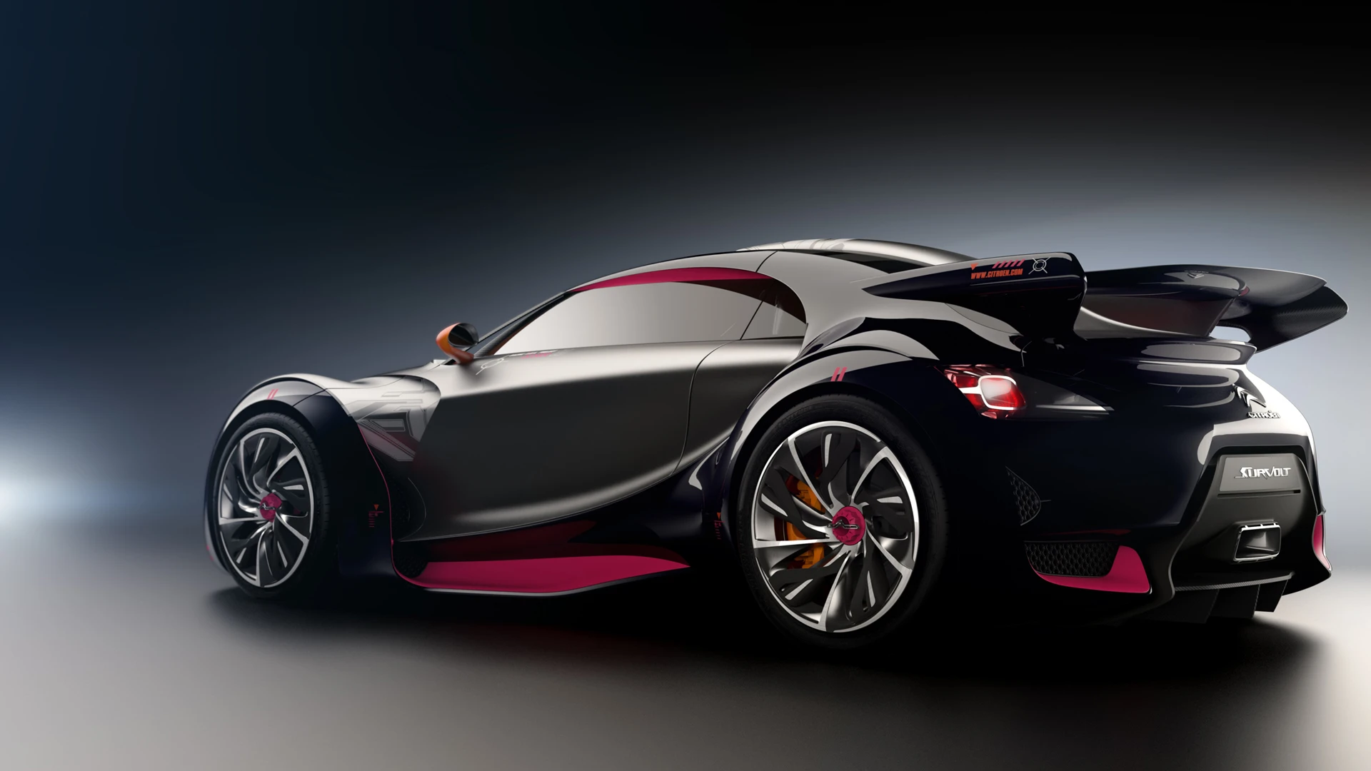 The Citroen electric small car concept - the Survolt - fits the supermini class with a look of a larger supercar