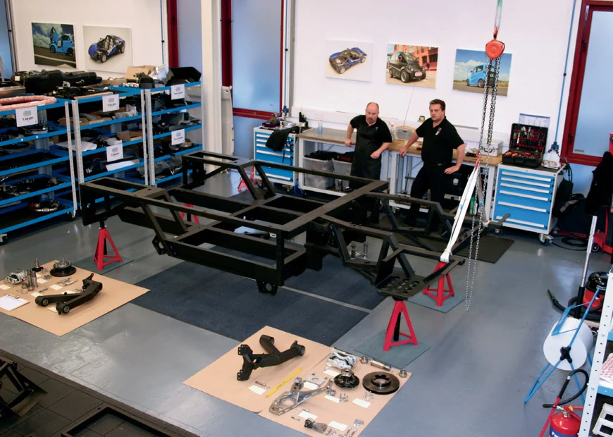 The Ox flat pack truck was conceived as light and durable all-terrain vehicle that, when disassembled, can packed into a shipping container six at a time