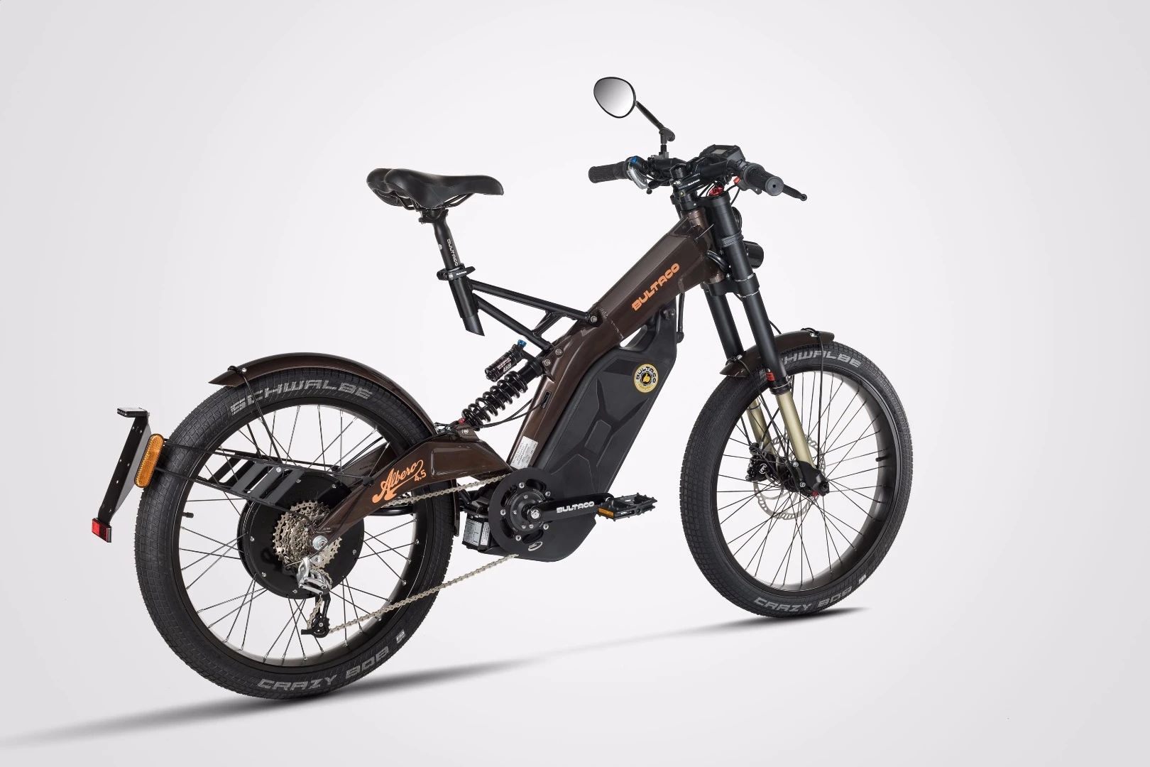 The Bultaco Albero is built on the same technical platform as the off-road Brinco "moto bike"