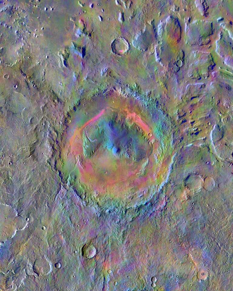 Gale Crater as taken by the THEMIS camera on the Mars Odyssey orbiter
