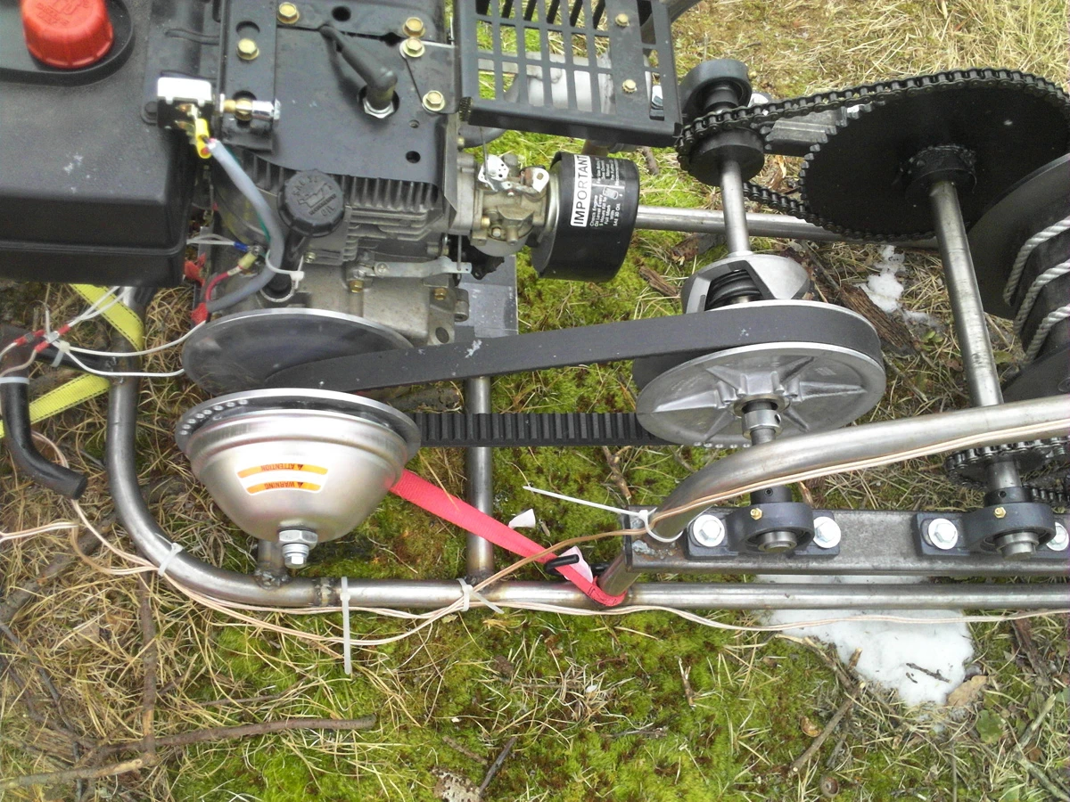 The homemade sled-and-rider-towing winch (Photo: Josh Smith)