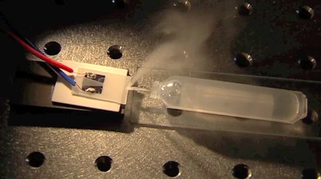 The earlier Respire prototype, which consisted of the microchip device and drug vial