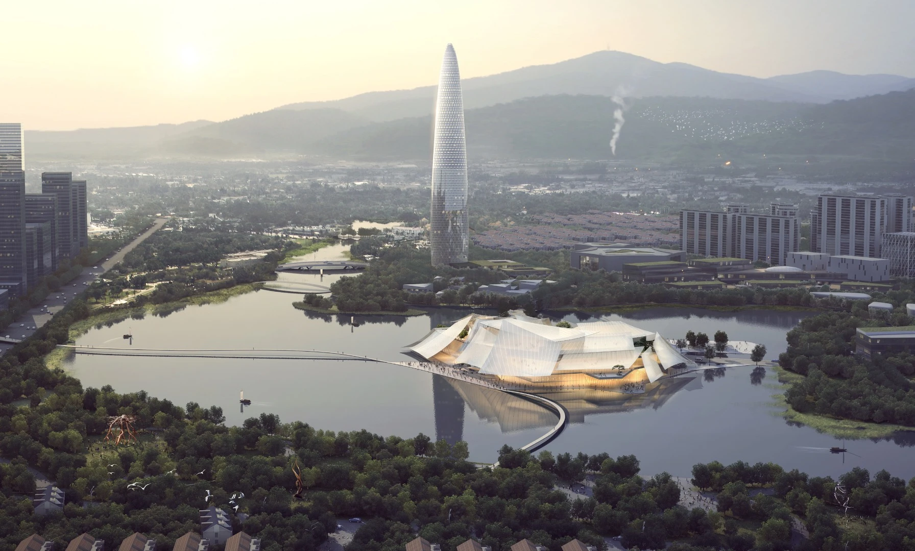 The Yiwu Grand Theater will measure 95,290 sq m (roughly 1 million sq ft)
