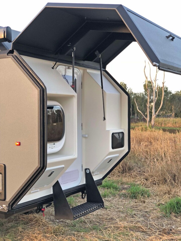 The available clothes washer is accessible inside the rear hatch