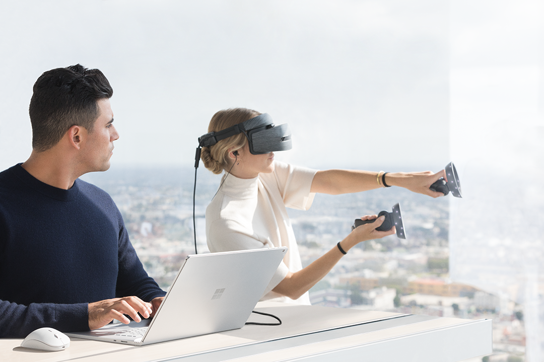 The upper end of the new Surface Book 2 line is designed for VR gaming on the Windows Mixed Reality platform