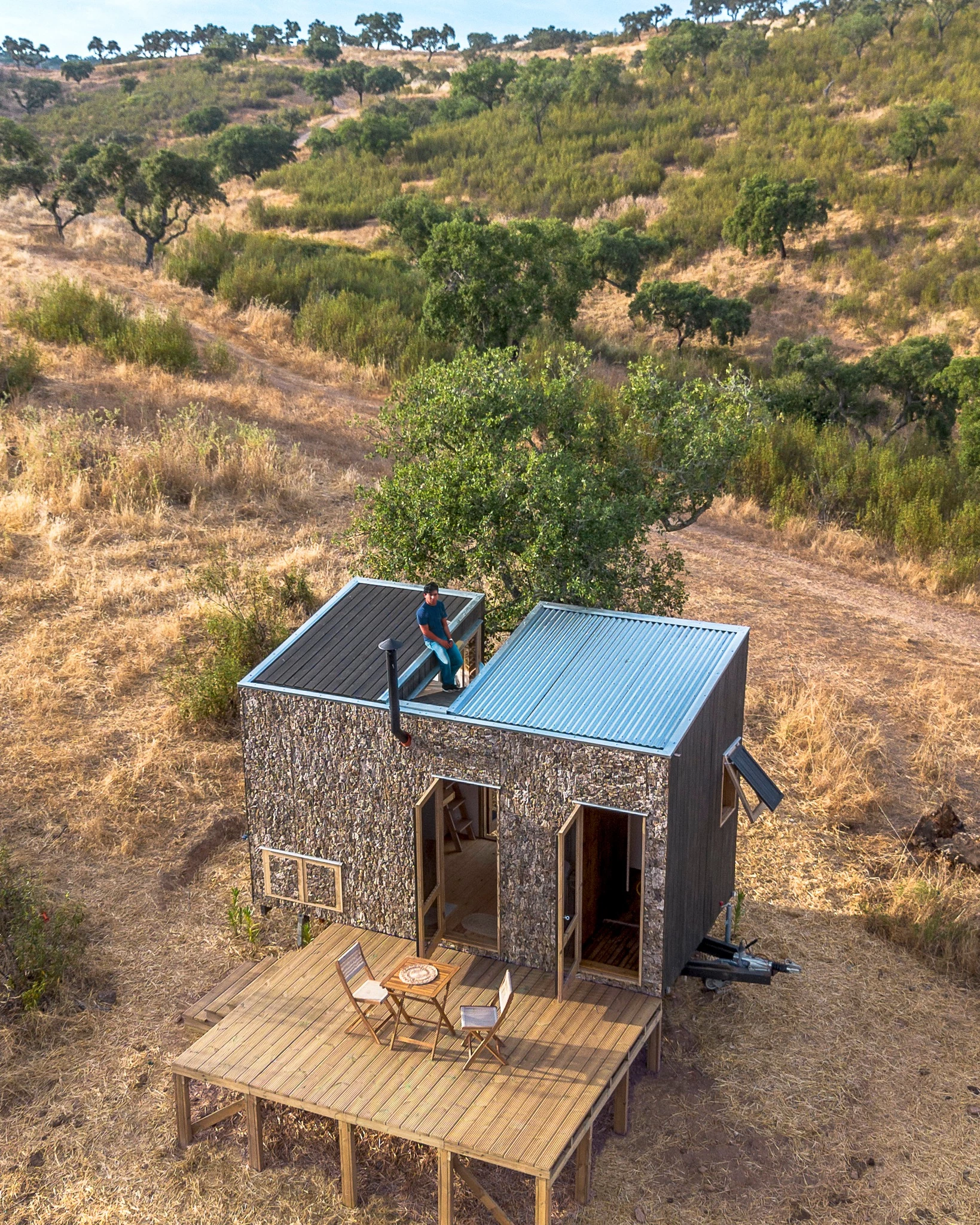 The Terra m3_Tiny House is topped by a small rooftop terrace