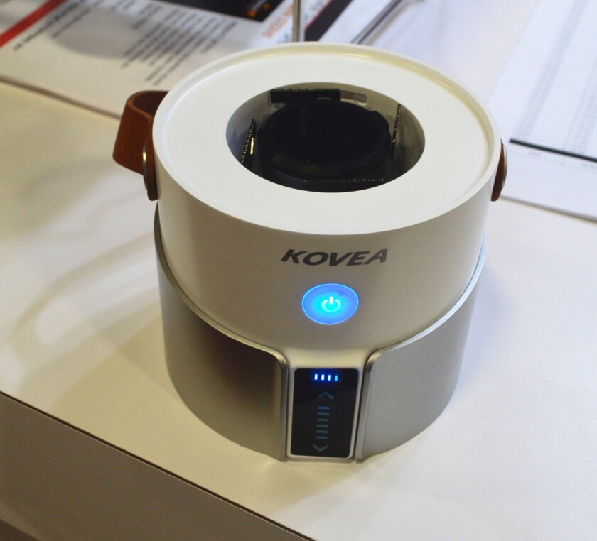Probably the coolest small gadget we saw at the show, Kovea's portable induction stove is still a prototype