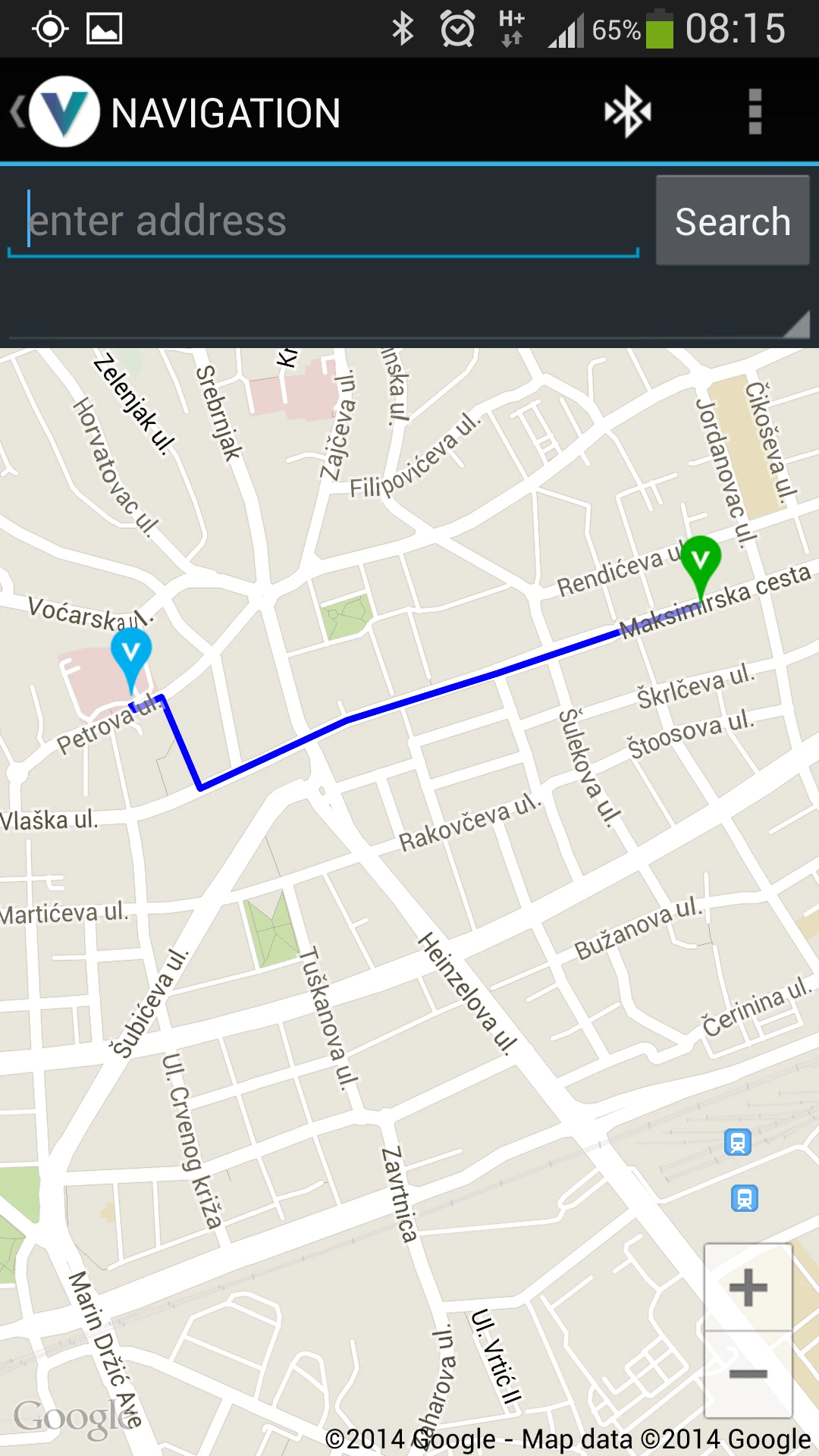 The app also incorporates Google Maps