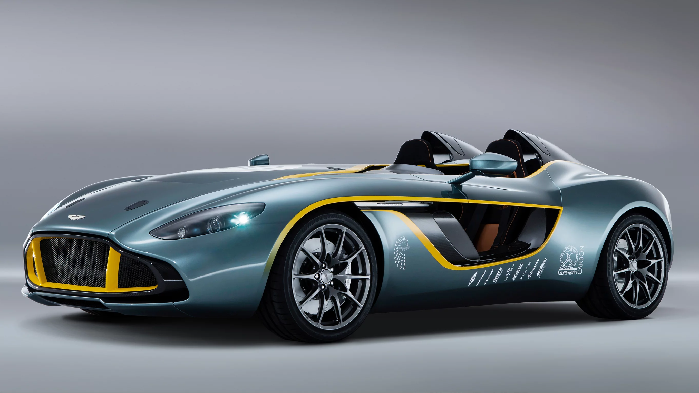 Powering the mostly carbon fibered Speedster is the job of Aston Martin’s AM11 6.0 liter V12