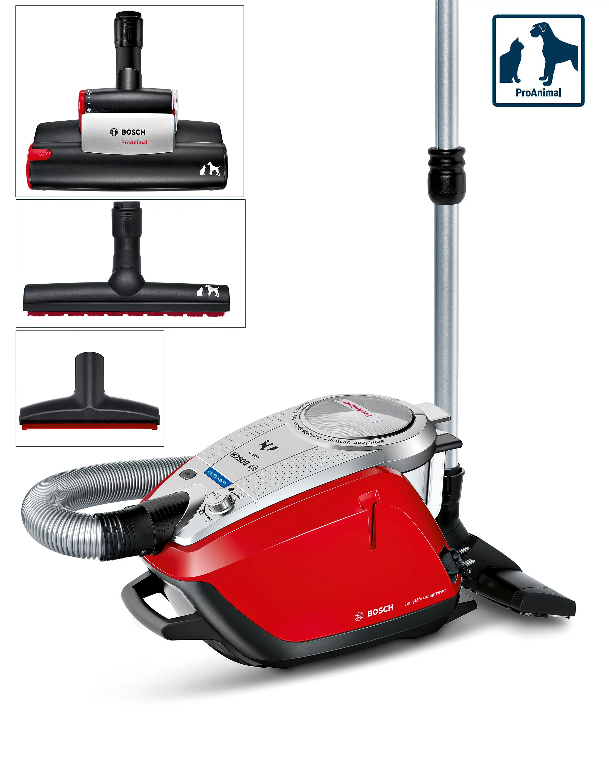 The ProAnimal comes with nozzles for cleaning upholstery and bare floors