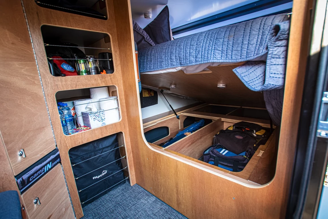 Plenty of interior storage, including a large under-bed area