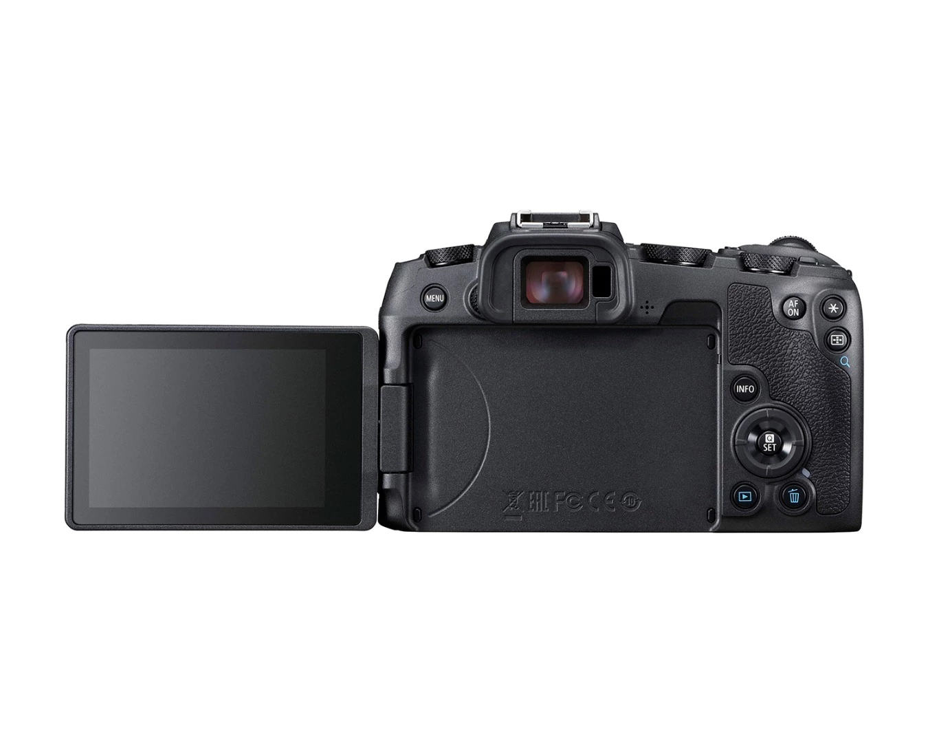 The Canon EOS RP full-frame mirrorless camera features a 1.04 million dot resolution, 3 inch articulating touchscreen display panel