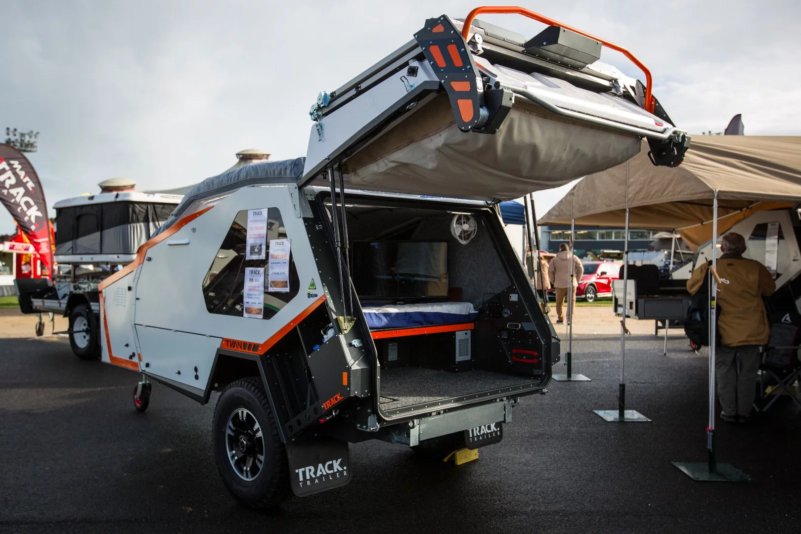 Shown here in top-tier Murranji trim, the 2017 Track Trailer Tvan MK5 is the latest iteration of the Tvan, bringing improvements like a higher roof and quick-lift deck