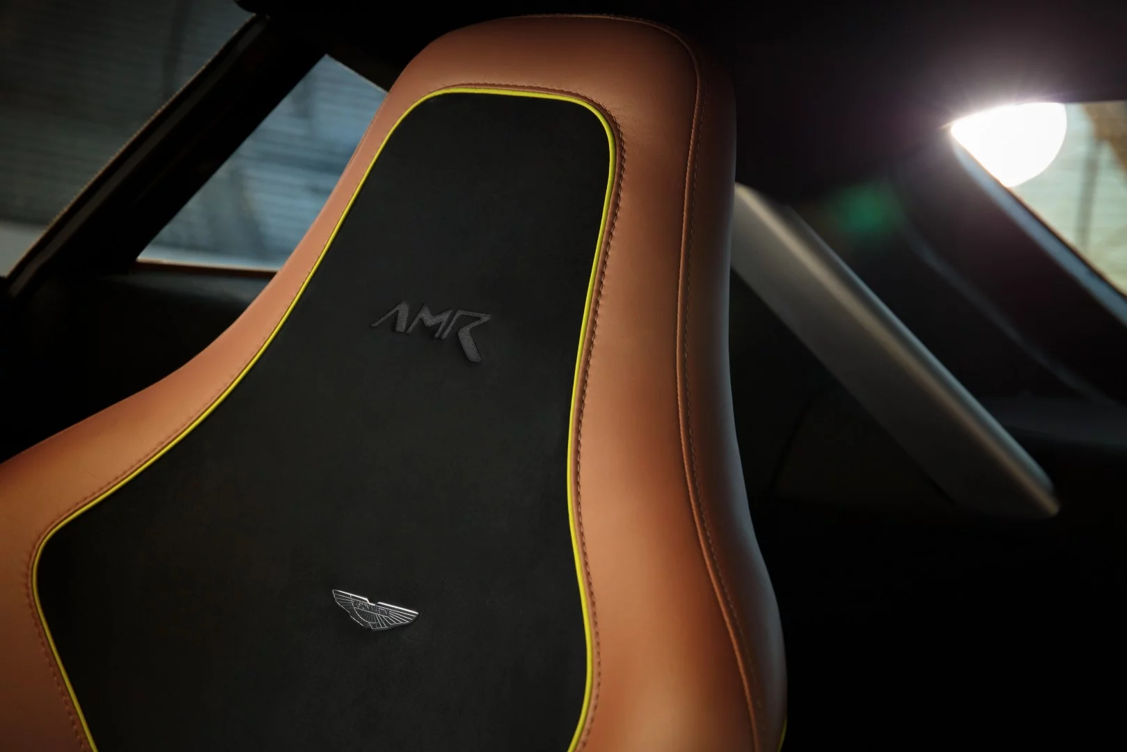 The Alcantara and leather interior in the AMR