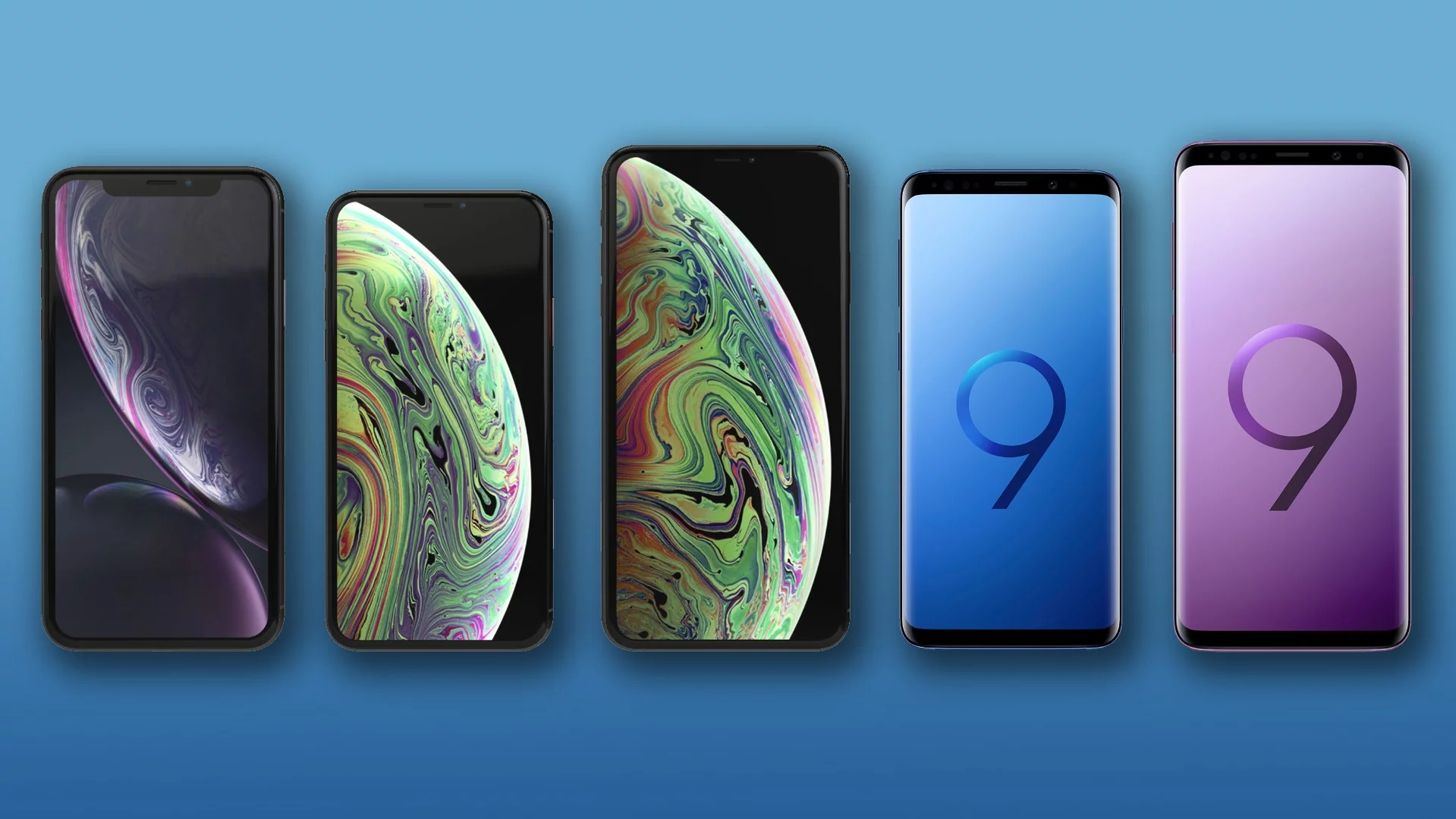 New Atlas compares the specs and features of Apple's iPhone XR, XS and XS Max to Samsung's Galaxy S9 and S9+