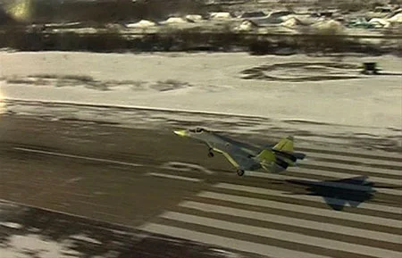 The Russian T-50 PAK-FA fighter jet prototype