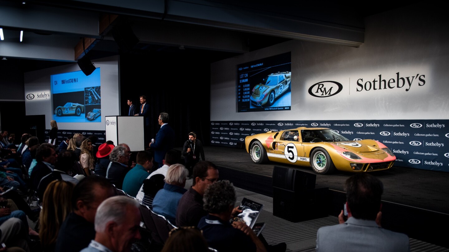 2018 Monterey Car Week Auction Report | 1966 Ford GT40 Mk II | Sold for: $9,795,000 | Estimate: from $9,000,000 to $12,000,000 | Auction: RM-Sothebys | Lot 124 | Official Description