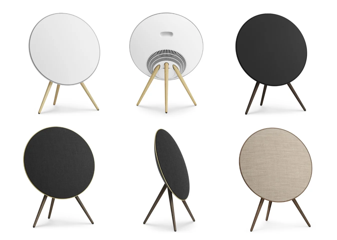 A few of the finish options for the 4th-generation BeoPlay A9