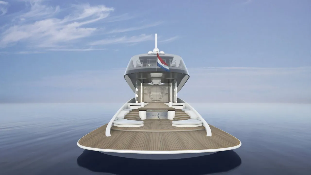 Rendering of the aft deck of Feadship Royale