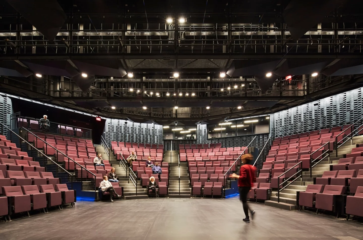 The Writers Theatre has a heating, ventilating, and air conditioning (HVAC) that employs a displacement ventilation approach to deliver air from behind auditorium seats