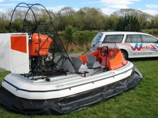 AirRider hovercraft has floatation foam to allow it to sit on the water for long periods of time