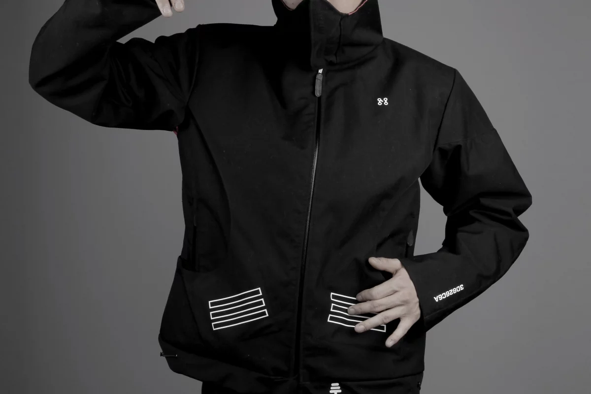 The MJ v01 MIDI Controller Jacket conceals a variety of sensors that sync to iOS and Android devices to create electronic music through the wearer's movements