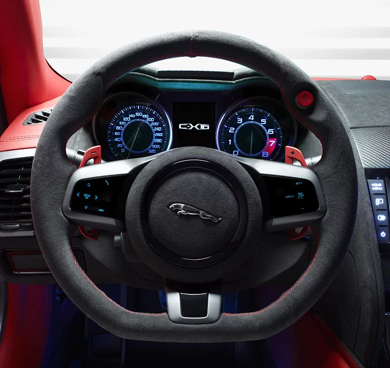 The Jaguar C-X16 production concept sports car interior