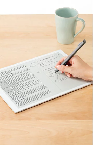 The new Sony Digital Paper tablet can connect to Windows and Mac devices to share PDF files, via USB, Bluetooth and Wi-Fi