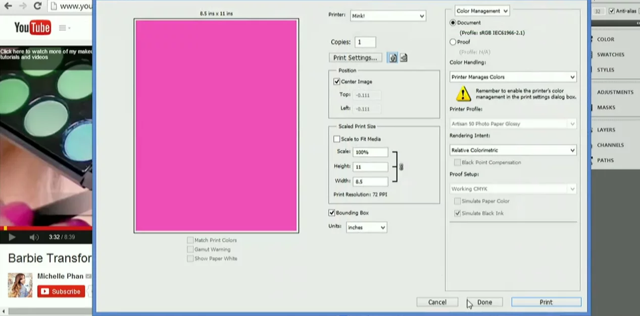 Users can select print options (Techcrunch Disrupt)