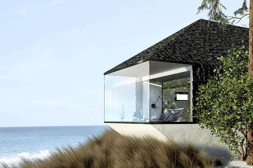 "Cabin by the Sea" is a single bedroom home built around a central living cube