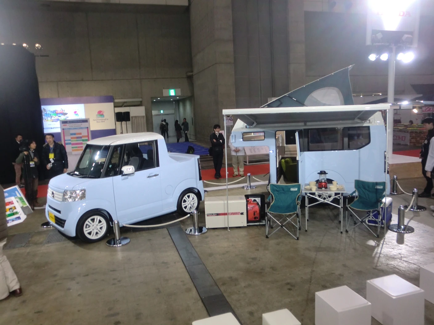 Honda displayed their concept in an ideal camping set up