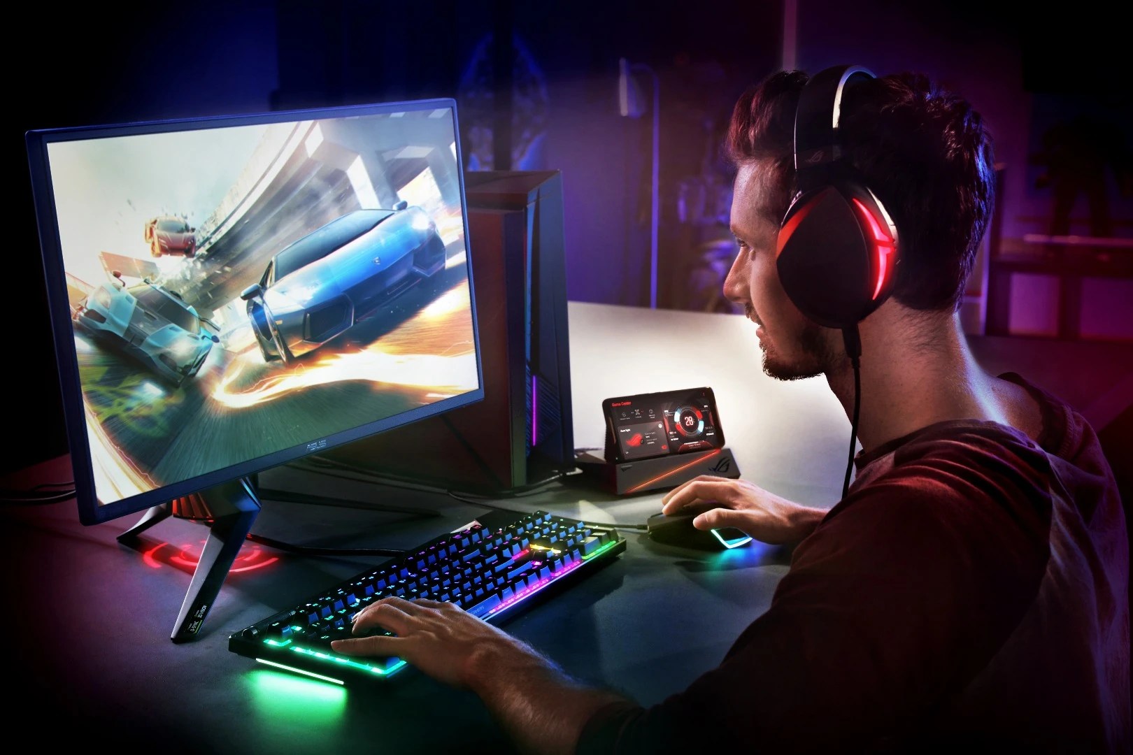 Accessories for the ROG Phone include a dock for cabling the smartphone to a 4K UHD monitor and peripherals