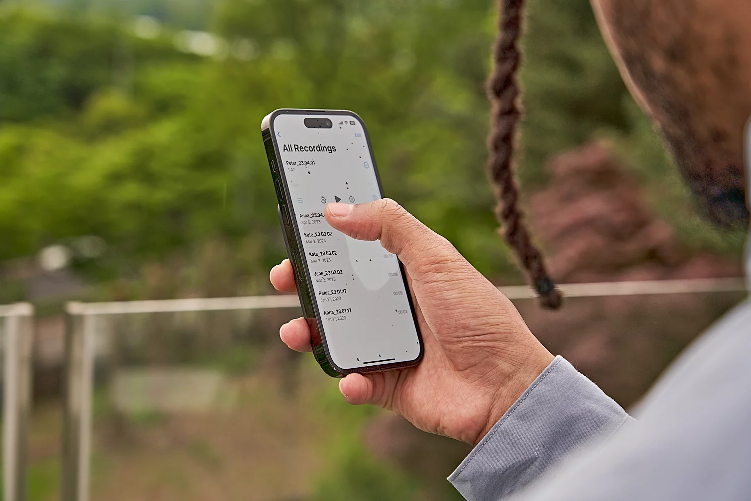 Conversations are saved on an accompanying app