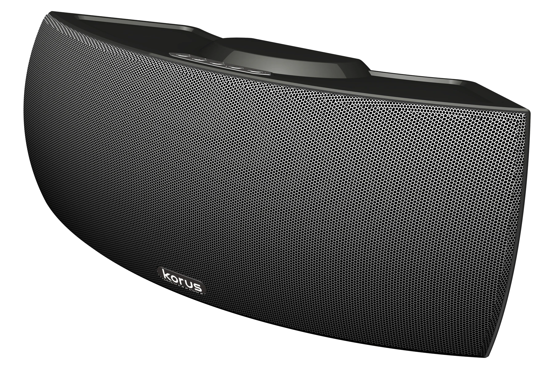 The Korus V600 speaker uses a wireless technology called SKAA, which uses the 2.4 GHz ISM radio band for transmissions at up to 480 Kbps